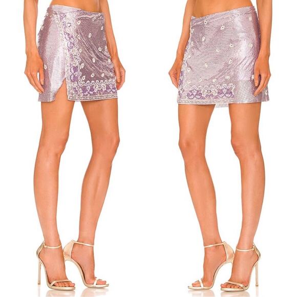 Retrofete Malta Chainmail Crystal Embellished Purple Mini Skirt Sz XS - Picture 3 of 12